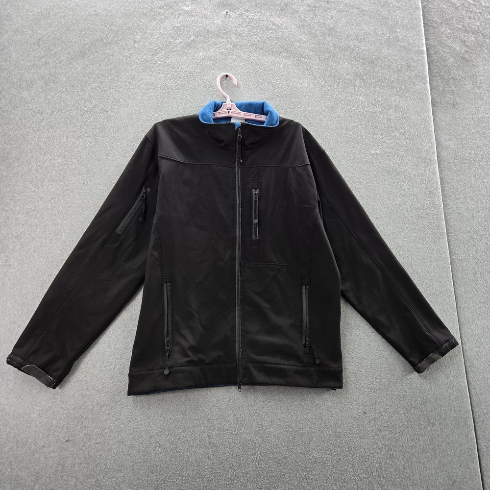 Cody James Men Jacket L Black Fleece Activewear Zipper Long Sleeve READ